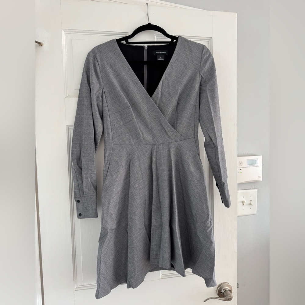 Club Monaco Gray Long Sleeve Dress
